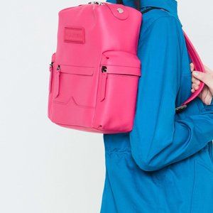 HUNTER backpack in pink rubberized leather